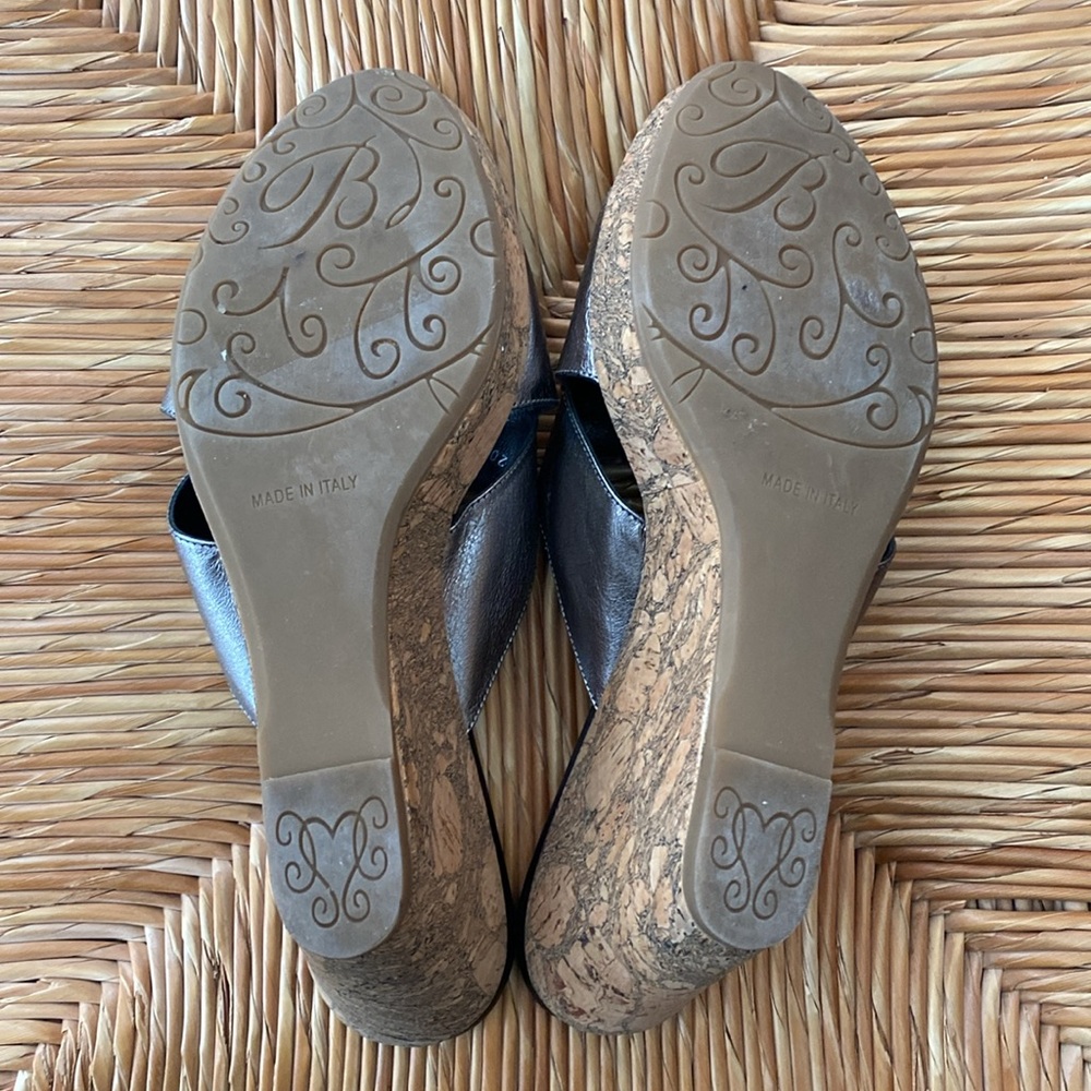 Brighton Metallic Wedge Sandals ‘Summer’ Pewter Sz 9 - Picture 4 of 4
